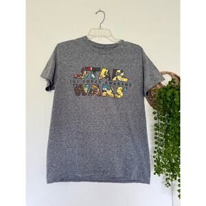 Disney Star Wars the force awakens Gray Men's tshirt Size L